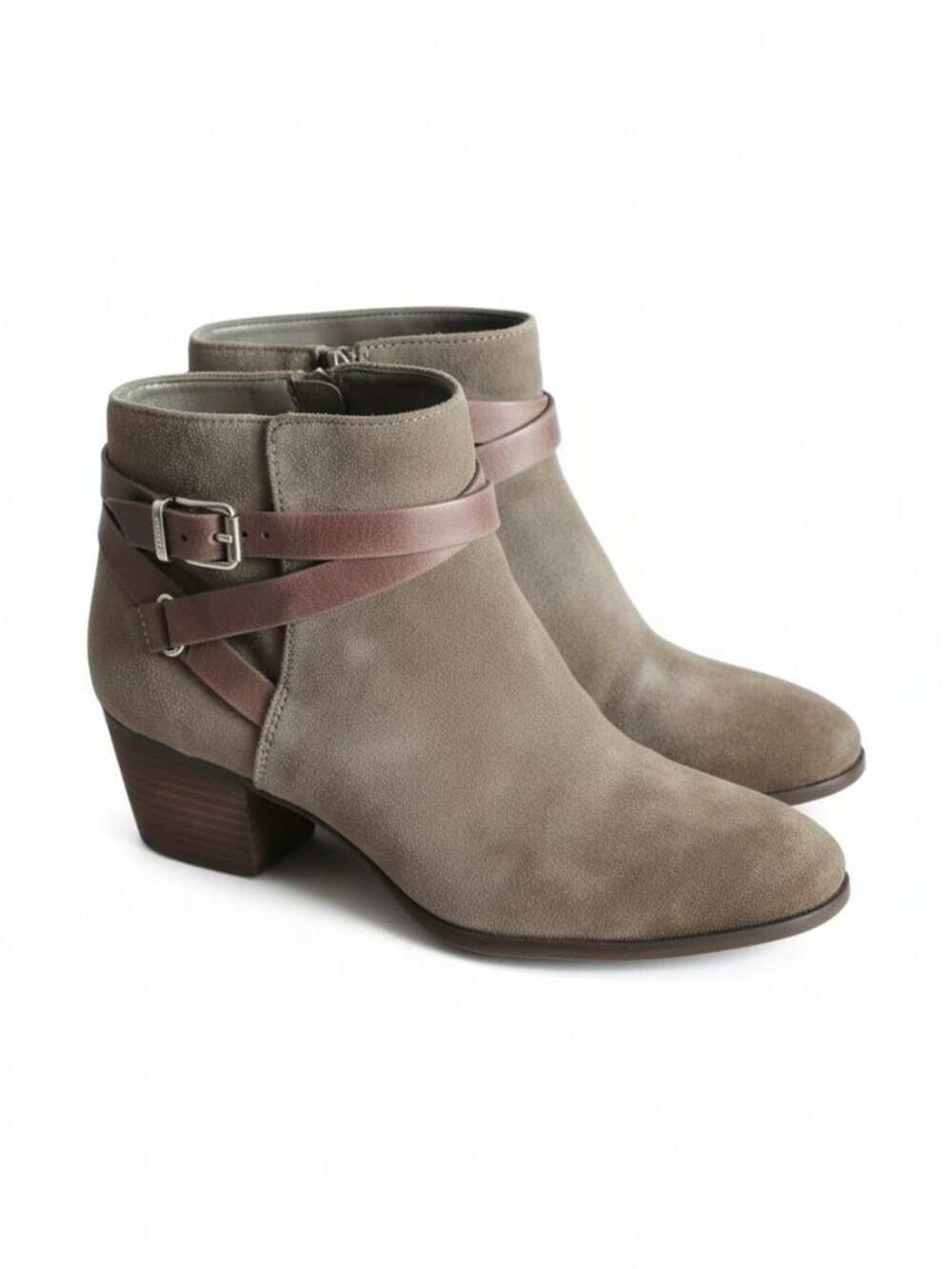Alex Marie Dark Sage Green Ankle Boots with Side Zipper in a Size 9M